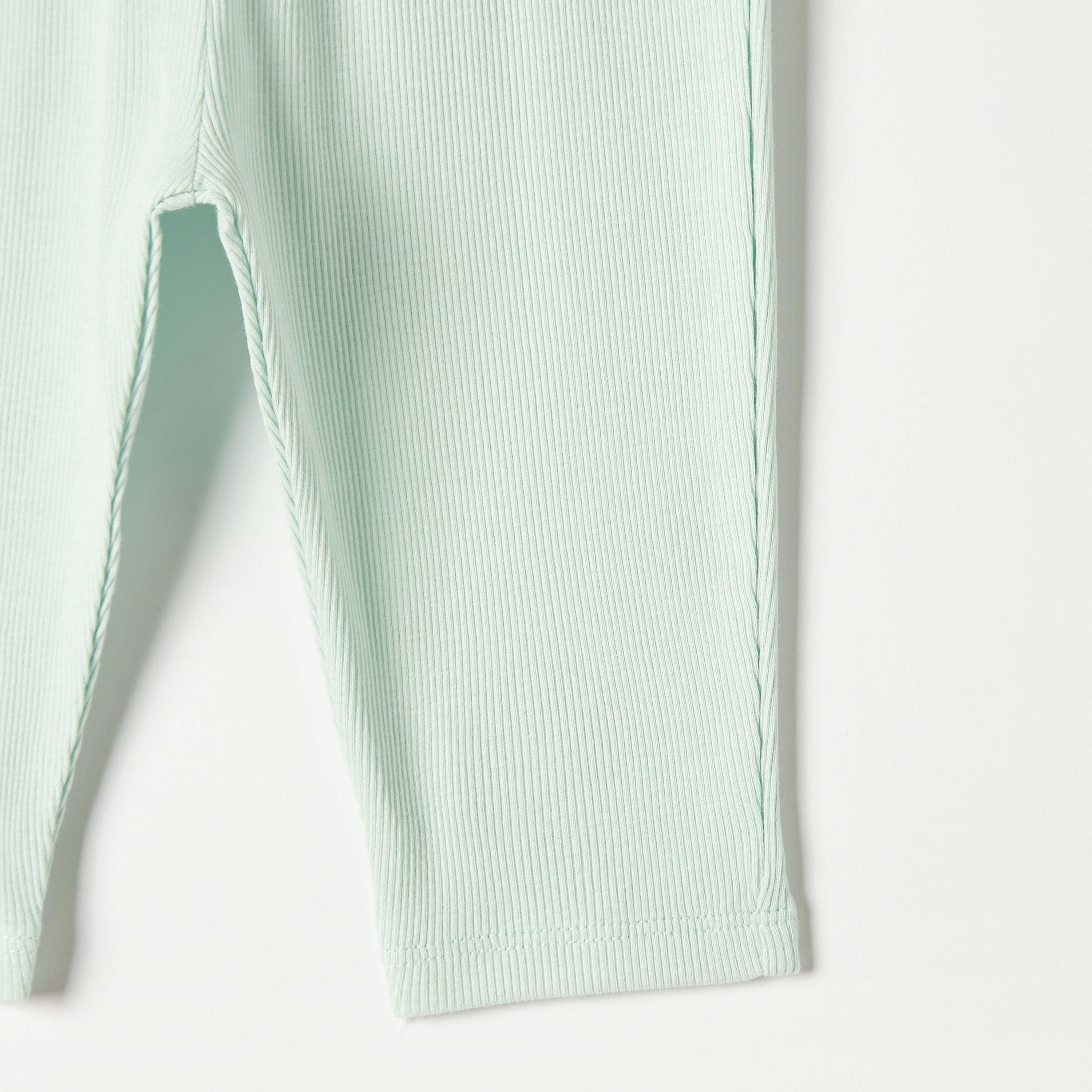 Juniors Ribbed Leggings with Elasticated Waistband-baby-girls-clothing-bottoms-leggings-image-3