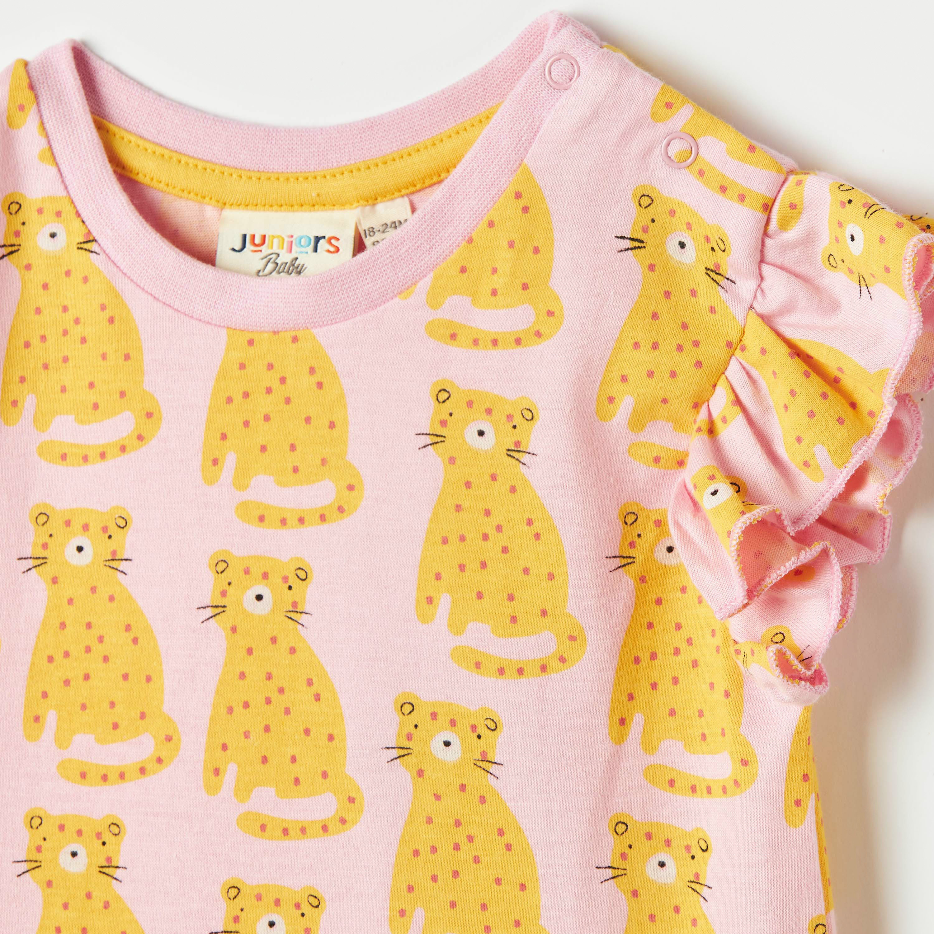 Juniors All-Over Print A-line Dress with Ruffled Sleeves-baby-girls-clothing-dressesandjumpsuits-image-2