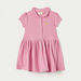Juniors Textured Dress with Ruffle Detail Collar and Button Closure-Dresses%2C Gowns and Frocks-thumbnailMobile-0