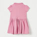 Juniors Textured Dress with Ruffle Detail Collar and Button Closure-Dresses%2C Gowns and Frocks-thumbnailMobile-3