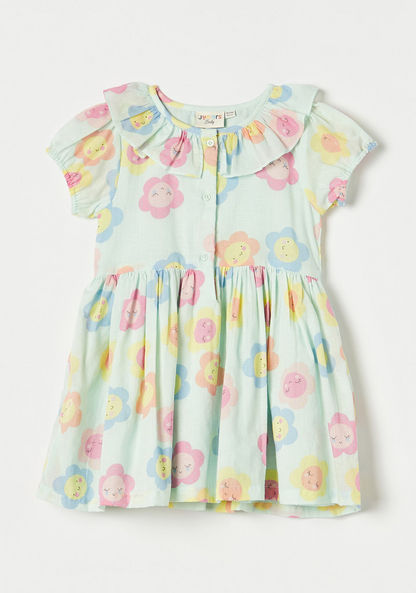 Juniors All-Over Floral Print Dress with Ruffles-Dresses%2C Gowns and Frocks-image-0