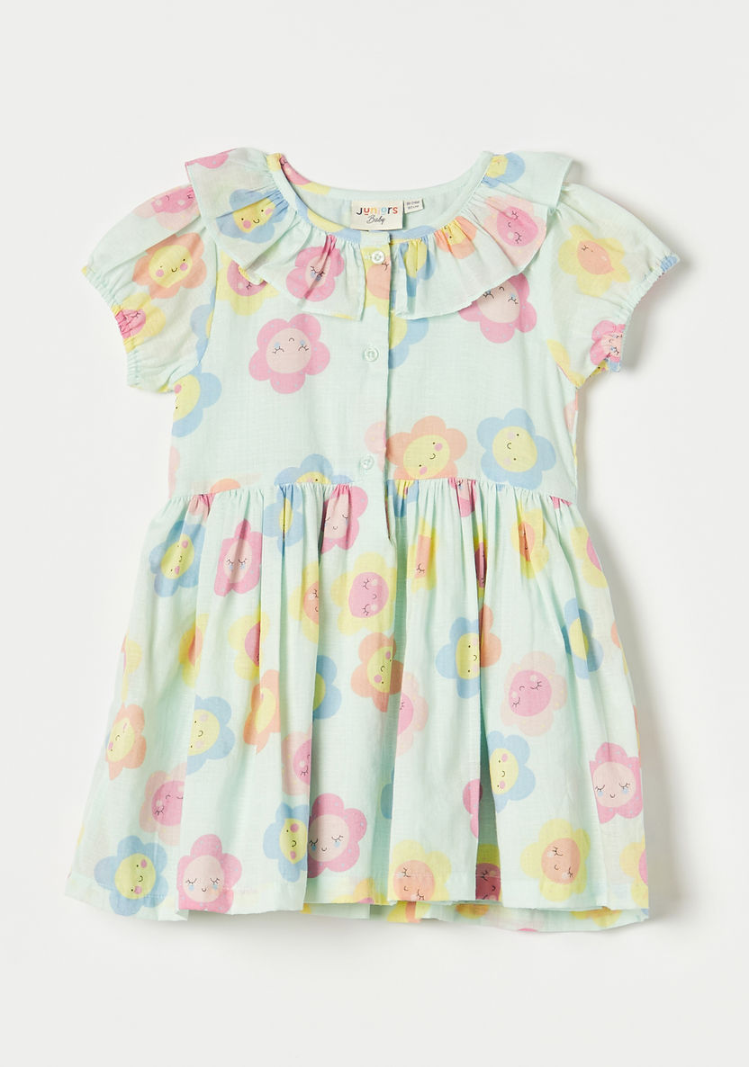 Juniors All-Over Floral Print Dress with Ruffles-Dresses, Gowns & Frocks-image-0