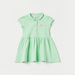 Juniors Floral Embroidered Polo Dress with Puff Sleeves and Button Closure-Dresses-thumbnail-0
