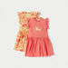 Juniors Printed Dress with Round Neck and Ruffle Sleeves-Dresses%2C Gowns and Frocks-thumbnailMobile-0