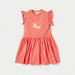 Juniors Printed Dress with Round Neck and Ruffle Sleeves-Dresses%2C Gowns and Frocks-thumbnailMobile-1