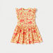 Juniors Printed Dress with Round Neck and Ruffle Sleeves-Dresses%2C Gowns and Frocks-thumbnailMobile-2