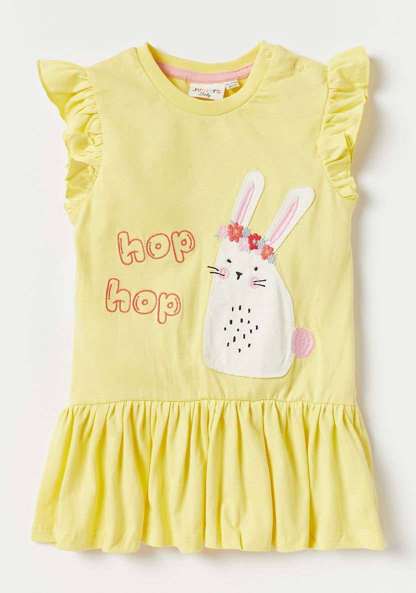 Juniors Bunny Print Top and Polka Dot Print Leggings Set-Clothes Sets-image-1