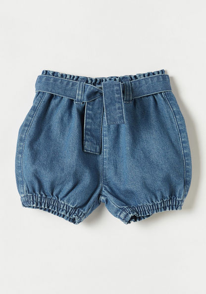 Juniors Embroidered Patch Denim Shorts-Shorts-image-0
