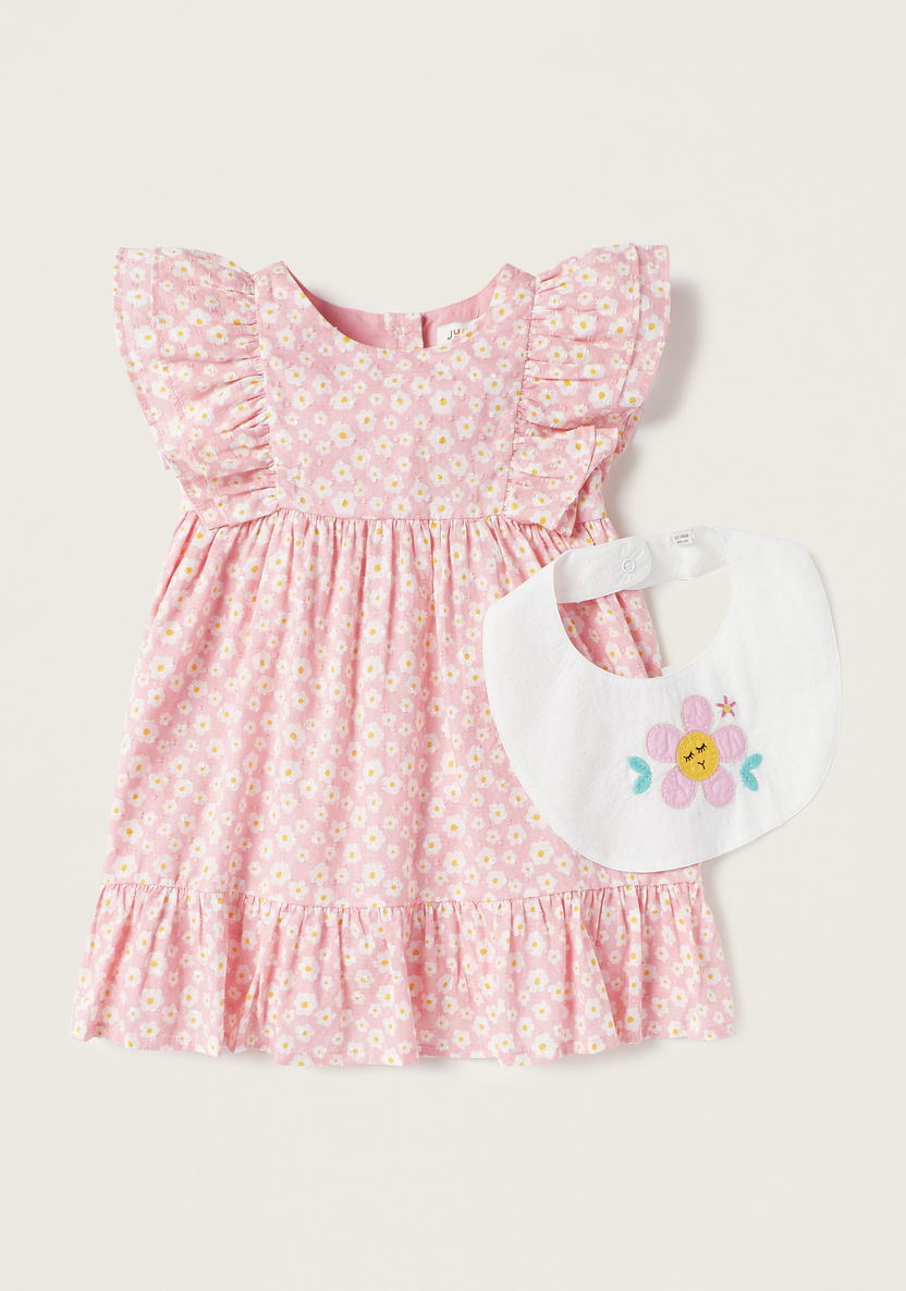 Juniors All-Over Floral Print Dress and Bib-Dresses%2C Gowns and Frocks-image-0