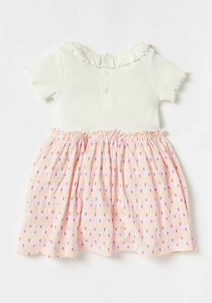 Juniors Printed Dress with Short Sleeves and Bow Headband-Dresses%2C Gowns and Frocks-image-4