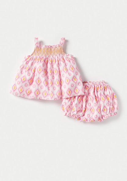 Juniors Printed Sleeveless Top and Bloomer Set-Clothes Sets-image-0