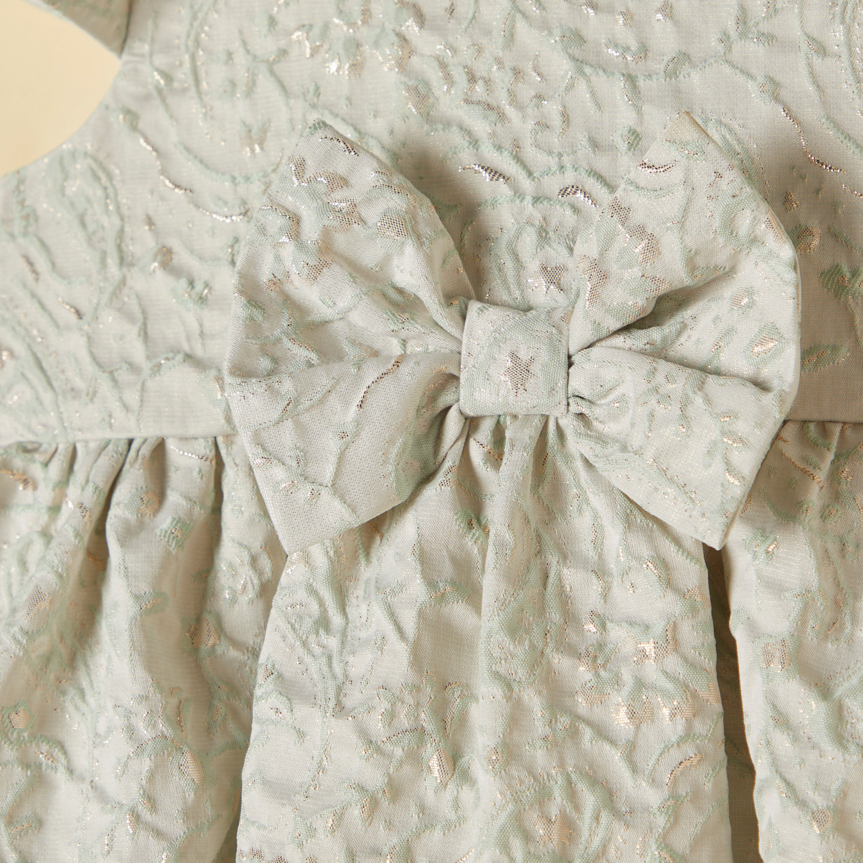Juniors Textured Round Neck Dress with Bow Detail-baby-girls-clothing-dressesandjumpsuits-image-3