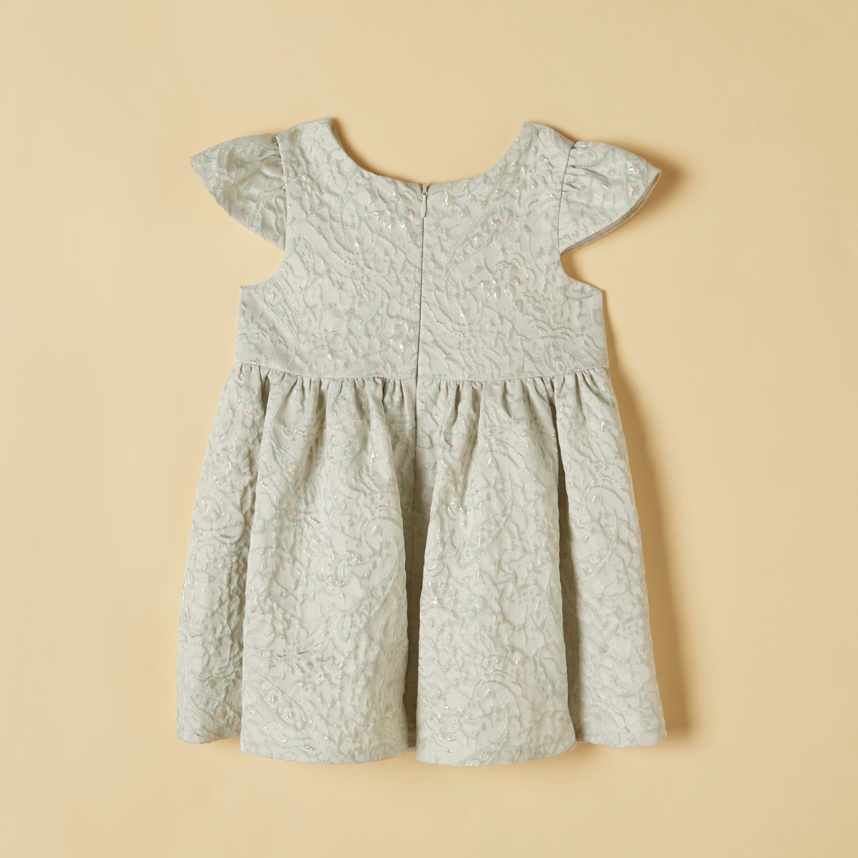 Juniors Textured Round Neck Dress with Bow Detail-baby-girls-clothing-dressesandjumpsuits-image-4