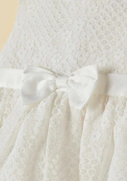 Juniors Lace Detail Sleeveless Dress with Bow Detail-Dresses%2C Gowns and Frocks-image-2