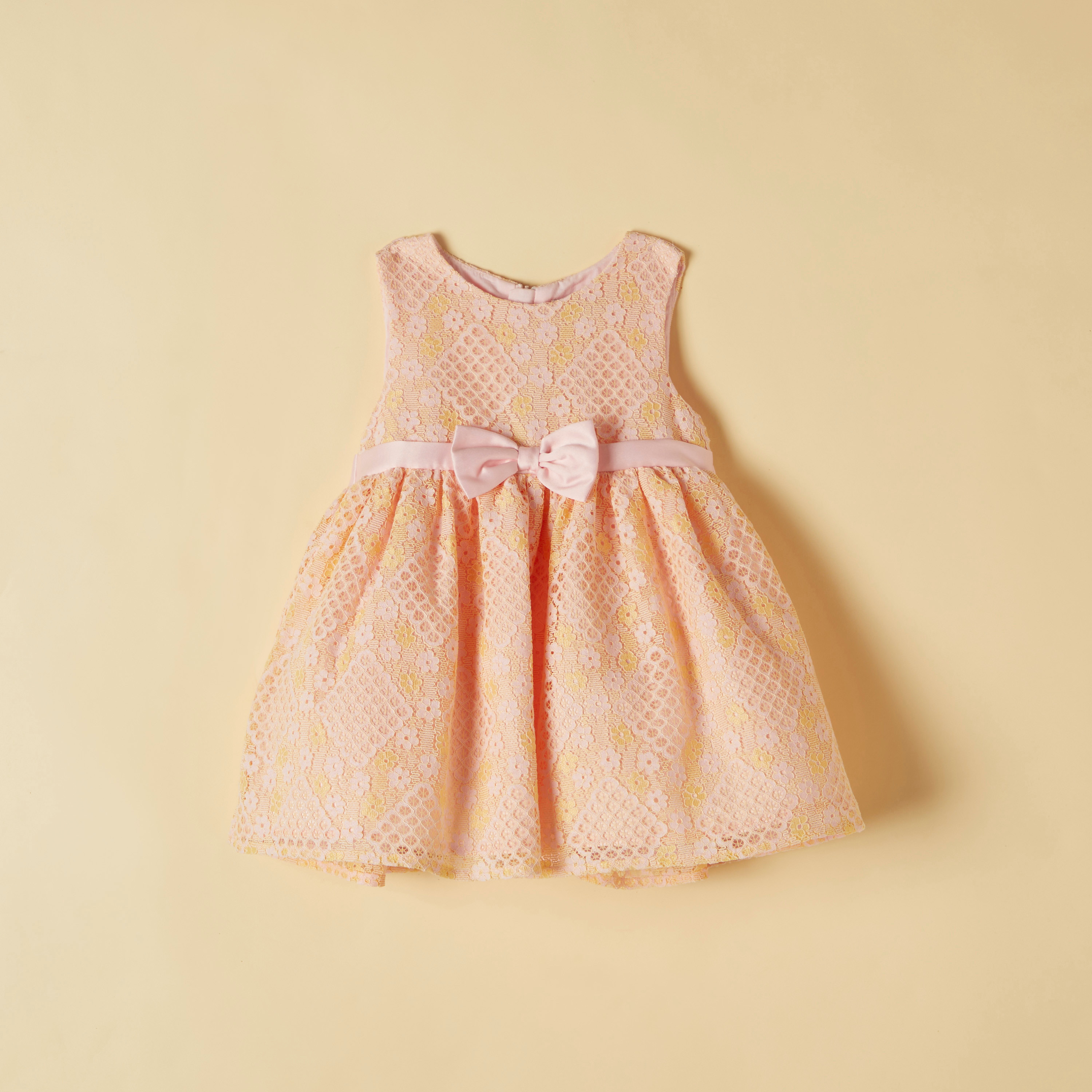 Juniors Lace Detailed Sleeveless Dress with Bow Detail-baby-girls-clothing-dressesandjumpsuits-image-1