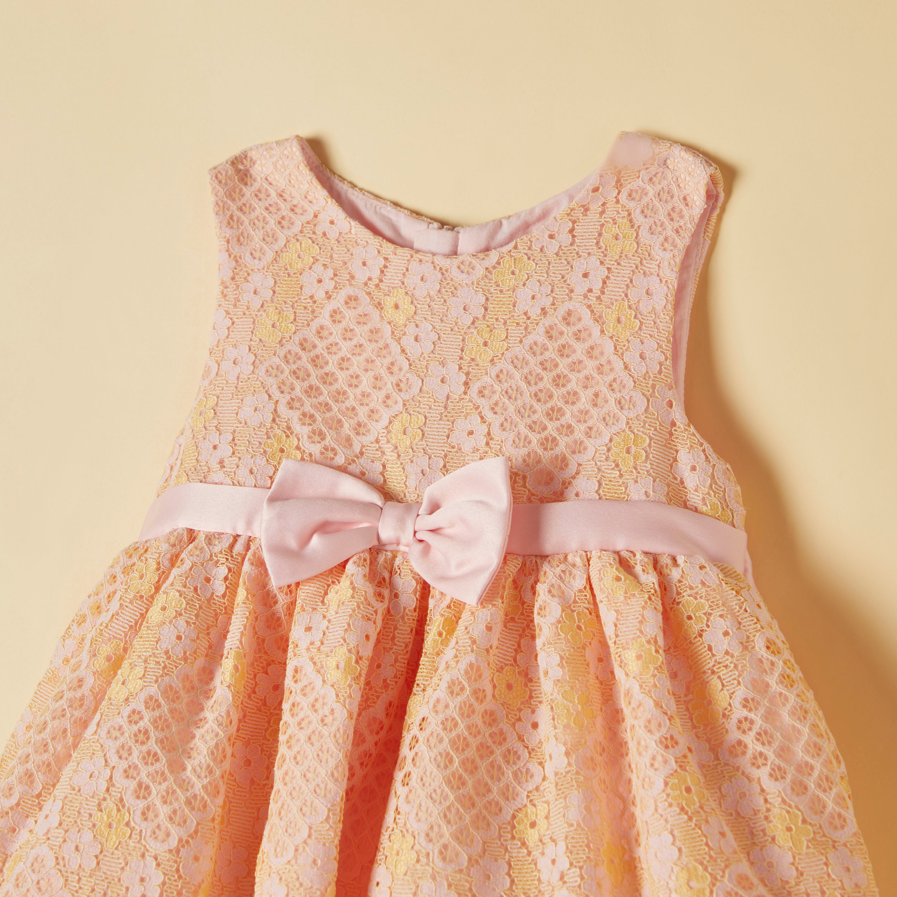 Juniors Lace Detailed Sleeveless Dress with Bow Detail-baby-girls-clothing-dressesandjumpsuits-image-2