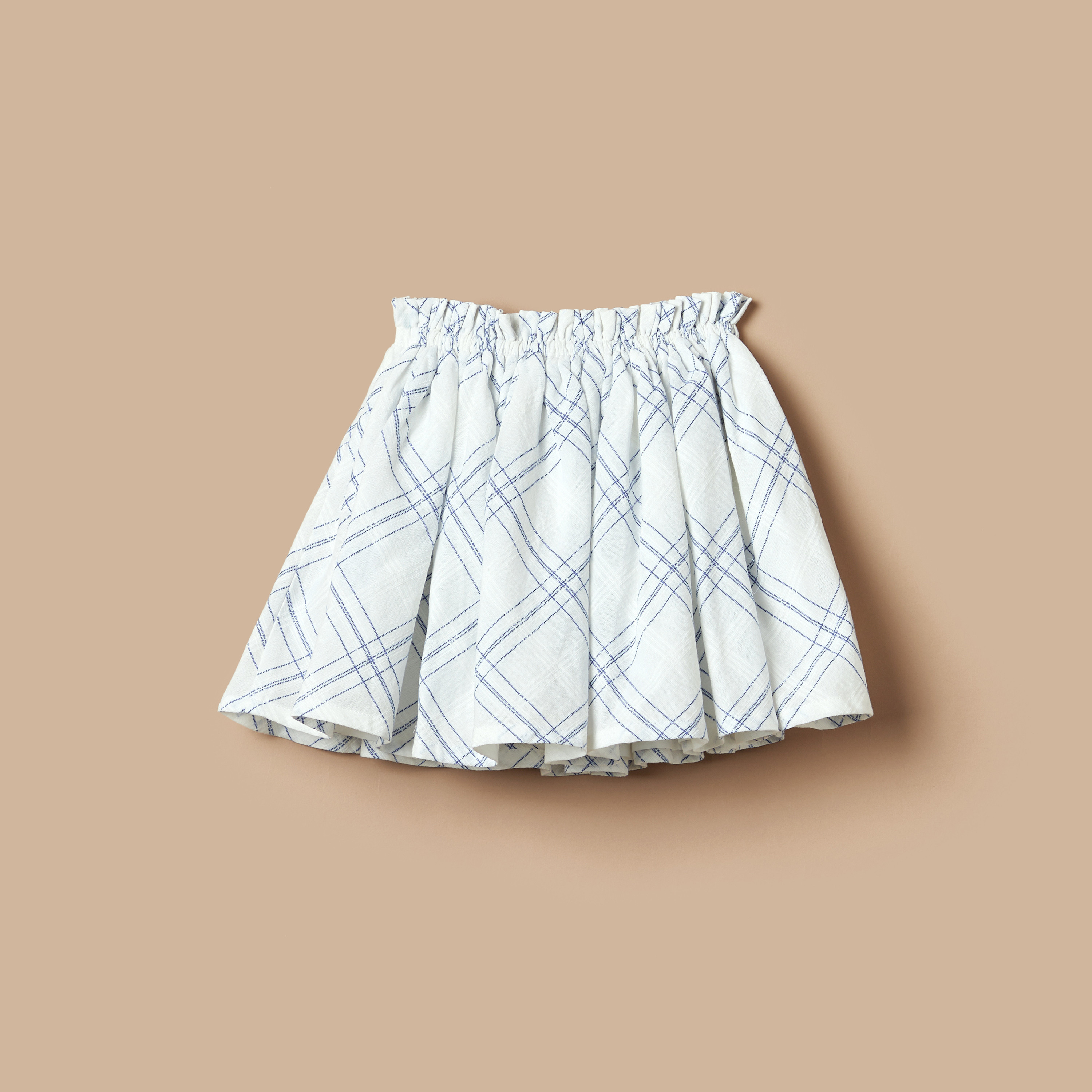 Giggles All-Over Checked Print Skirt with Elasticised Waistband-baby-girls-clothing-bottoms-skirts-image-4