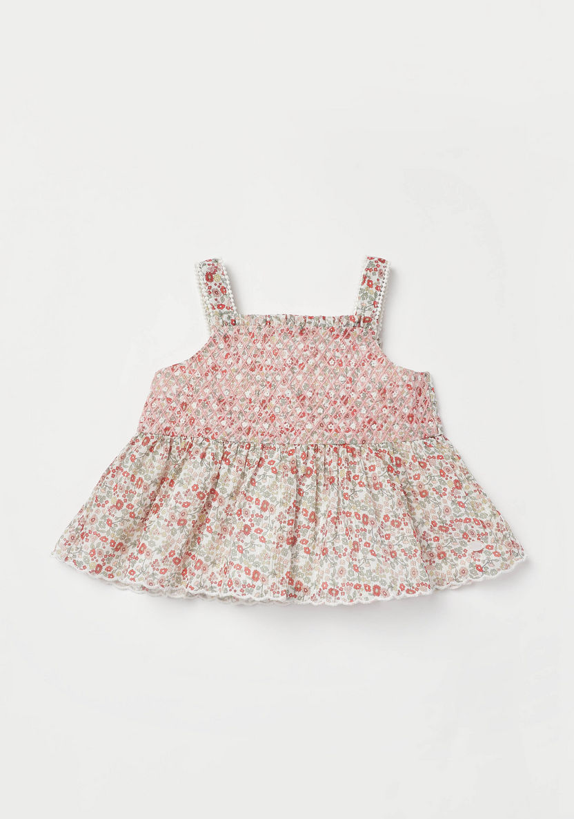 Giggles All-Over Floral Print Sleeveless Top with Shorts and Hairband-Clothes Sets-image-1