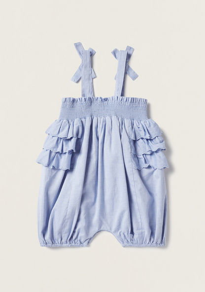 Giggles Embroidered Romper with Ruffles and Tie-Ups-Rompers%2C Dungarees and Jumpsuits-image-3