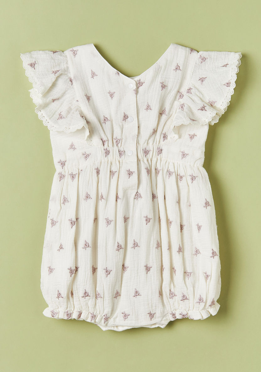 Giggles All-Over Embroidered Romper with Bow Accent and Button Closure-Rompers%2C Dungarees and Jumpsuits-image-3