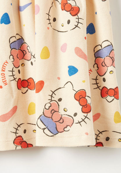 Sanrio All-Over Hello Kitty Print Dress with Long Sleeves-Dresses%2C Gowns and Frocks-image-2