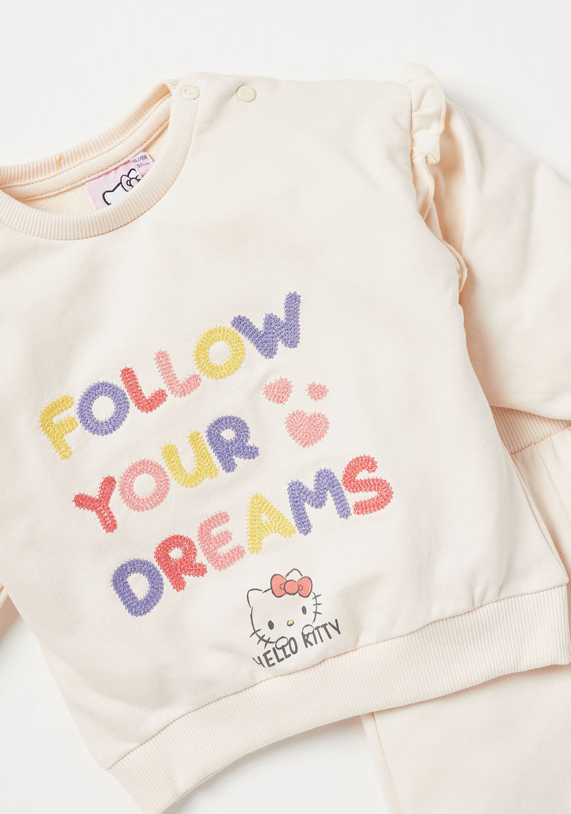 Sanrio Hello Kitty Print Sweatshirt and Joggers Set-Clothes Sets-image-3