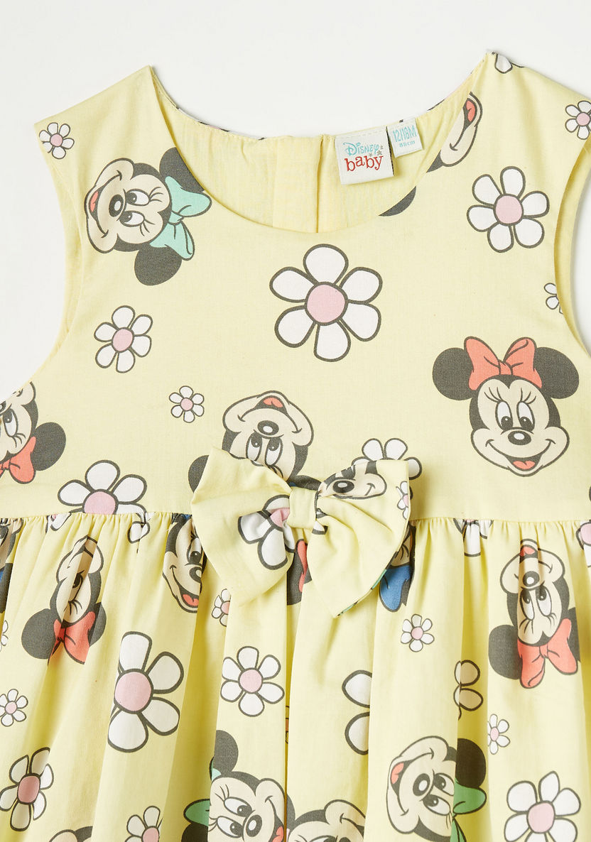 Disney All-Over Minnie Mouse Print Sleeveless A-line Dress with Bow Accent-Dresses%2C Gowns and Frocks-image-1