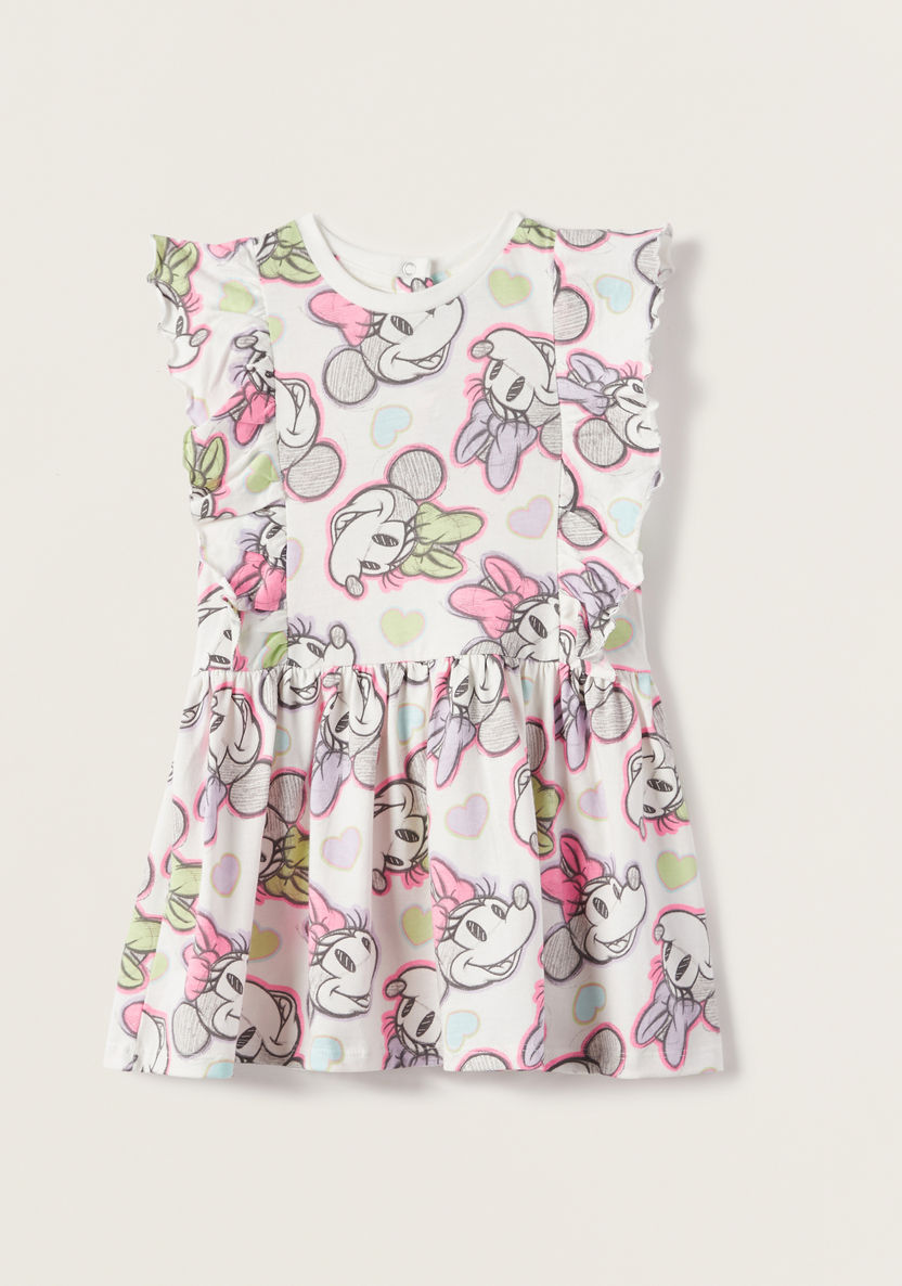 Disney All-Over Minnie Mouse Print Dress with Ruffles-Dresses, Gowns & Frocks-image-0