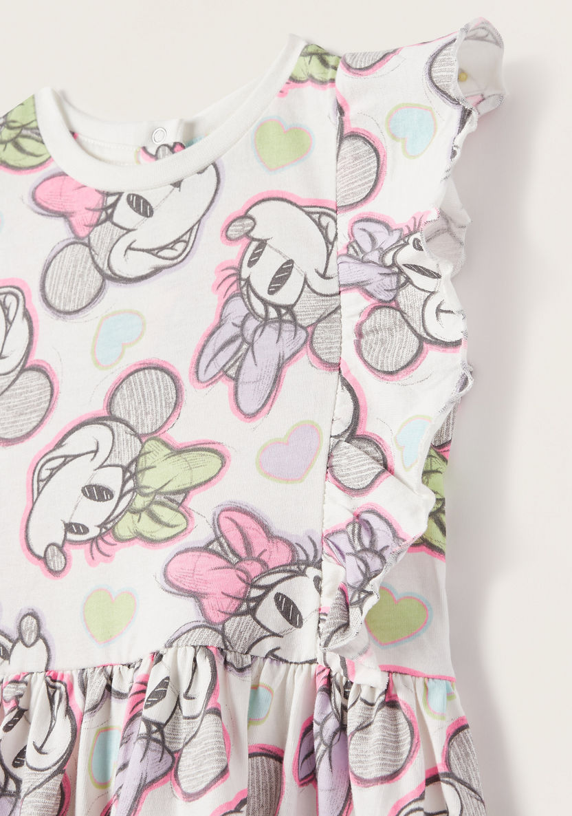 Disney All-Over Minnie Mouse Print Dress with Ruffles-Dresses, Gowns & Frocks-image-1