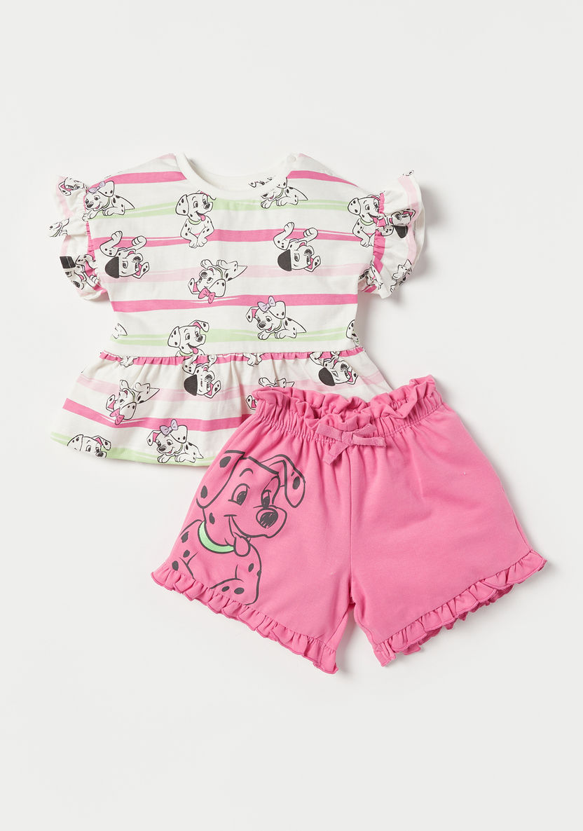 Disney 101 Dalmatians Print A-line Top and Shorts Set-Clothes Sets-image-0