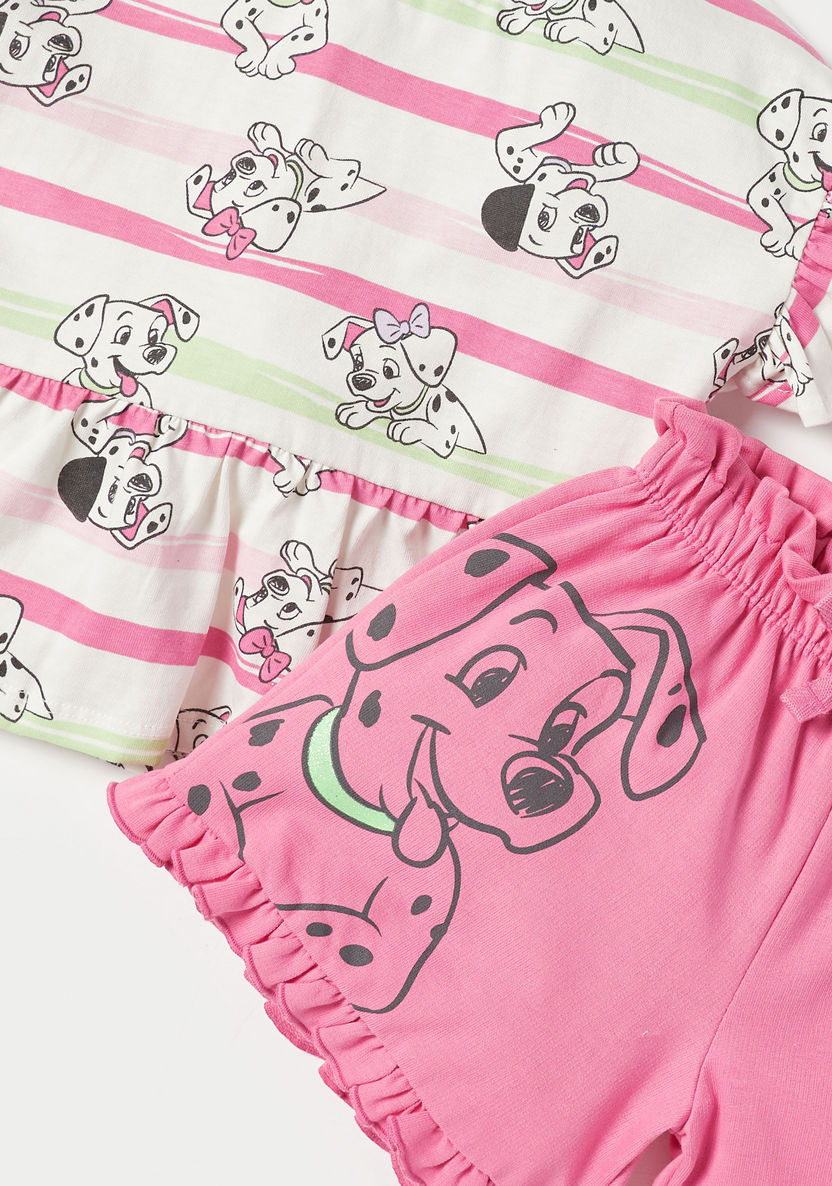 Disney 101 Dalmatians Print A-line Top and Shorts Set-Clothes Sets-image-4