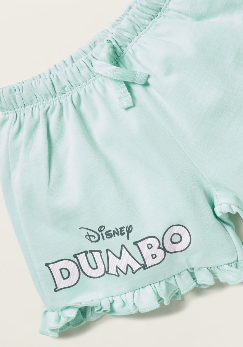 Disney Dumbo Print T-shirt and Shorts Set-Clothes Sets-image-2