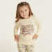 Juniors Glitter Graphic Print T-shirt with Long Sleeves and Round Neck-T Shirts-thumbnail-1