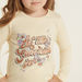 Juniors Glitter Graphic Print T-shirt with Long Sleeves and Round Neck-T Shirts-thumbnailMobile-2