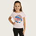 Juniors Sequin Embellished T-shirt with Short Sleeves-T Shirts-thumbnailMobile-0