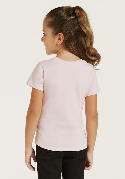 Juniors Sequin Embellished T-shirt with Short Sleeves-T Shirts-image-3
