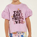 Juniors Sequinned Slogan Detail T-shirt with Short Puff Sleeves-T Shirts-thumbnail-2