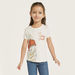 Juniors Graphic Glitter Print T-shirt with Short Sleeves-T Shirts-thumbnail-0