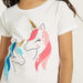Juniors Unicorn Embellished T-shirt with Round Neck and Short Sleeves-T Shirts-thumbnailMobile-2