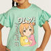 Juniors Anime Print Crew Neck T-shirt with Ruffled Sleeves-T Shirts-thumbnail-2