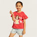 Juniors Printed T-shirt with Crew Neck and Bell Sleeves-T Shirts-thumbnailMobile-0