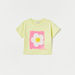 Juniors Floral Sequin Embellished T-shirt with Short Sleeves-T Shirts-thumbnailMobile-0