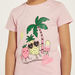 Juniors Tropical Print T-shirt with Short Sleeves-T Shirts-thumbnail-2
