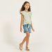 Juniors Checked Top with Ruffle Trim and Tie-Up Detail-Blouses-thumbnailMobile-1
