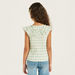 Juniors Checked Top with Ruffle Trim and Tie-Up Detail-Blouses-thumbnail-3