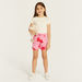 Juniors Floral Print Shorts with Drawstring Closure-Shorts-thumbnailMobile-0