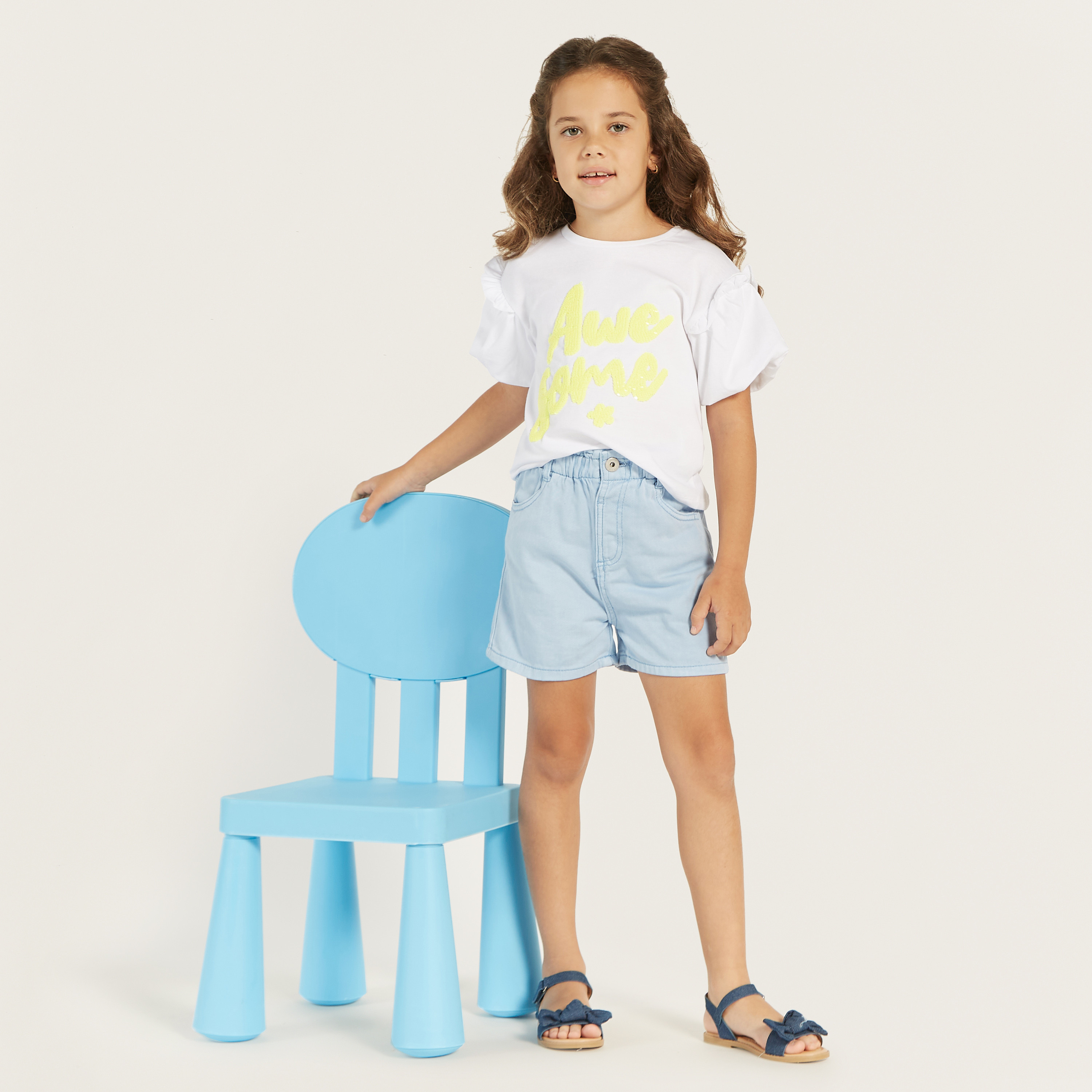 Buy Juniors Girls Regular Fit Denim Shorts Online Babyshop Kuwait