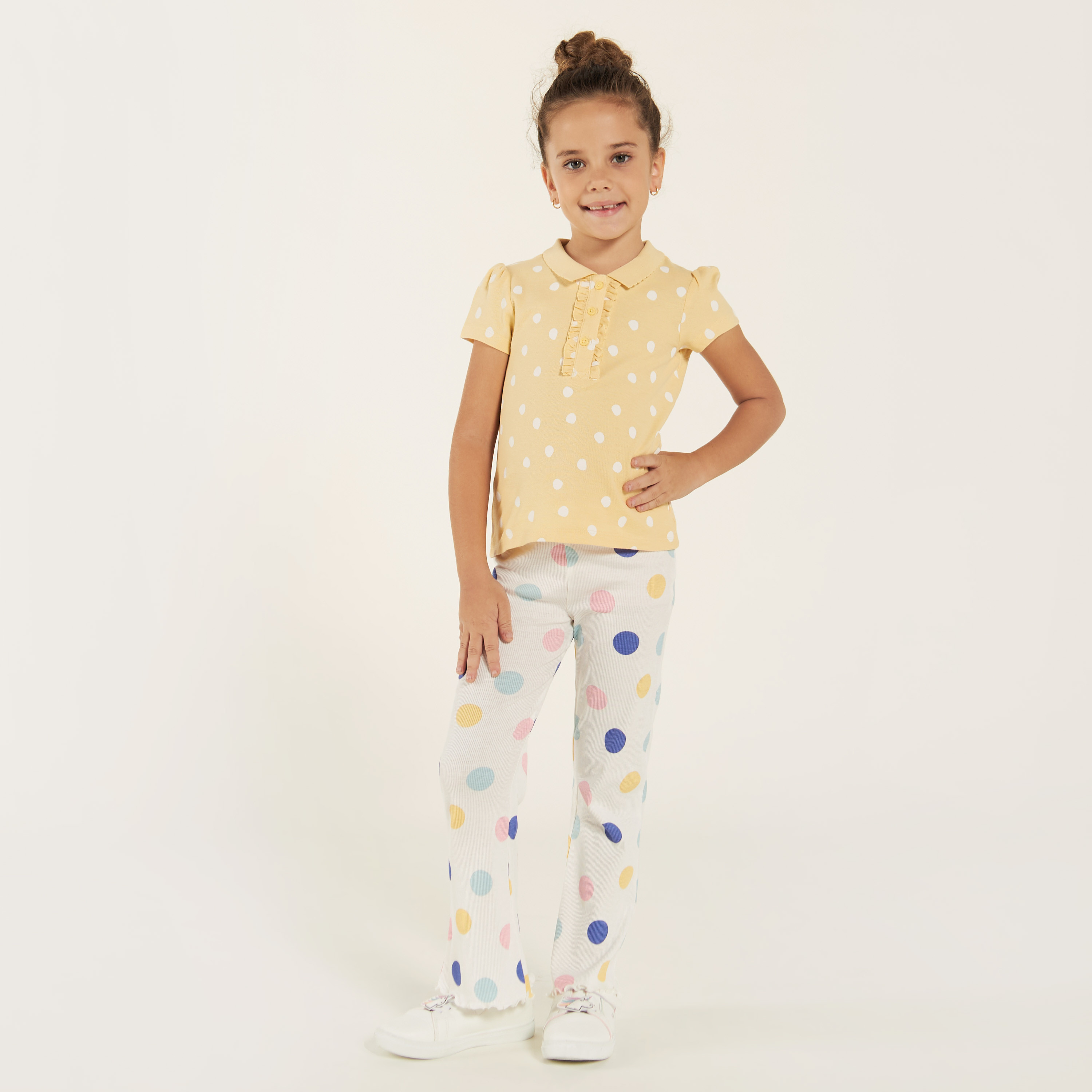 Buy Juniors Polka Dot Leggings with Elasticated Waistband Online Babyshop UAE