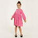 Juniors Printed Long Sleeve Dress with Pockets and Button Closure-Dresses%2C Gowns and Frocks-thumbnailMobile-0