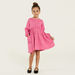 Juniors Printed Long Sleeve Dress with Pockets and Button Closure-Dresses%2C Gowns and Frocks-thumbnailMobile-1